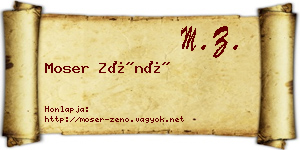 Moser Zénó névjegykártya